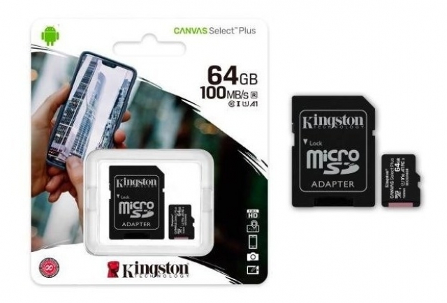  MICRO SD + ADAP  KINGSTON CANVAS PLUS 2 DE 64GB (6060)