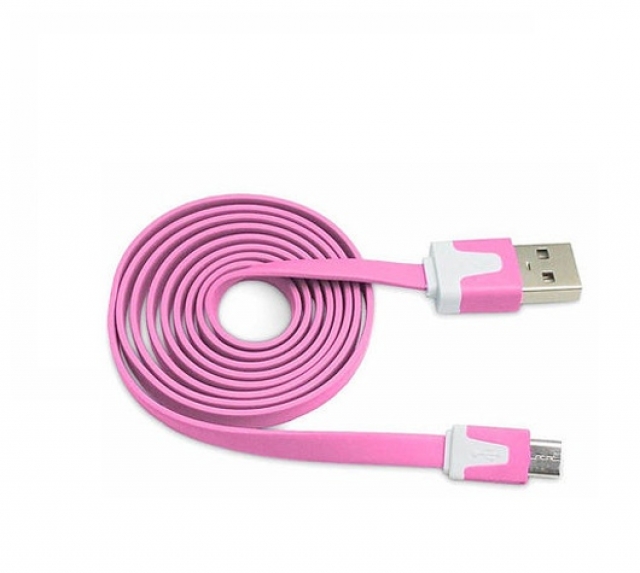 Cable USB a Micro USB Plano 1,8m rosa NM-C68 (3482)