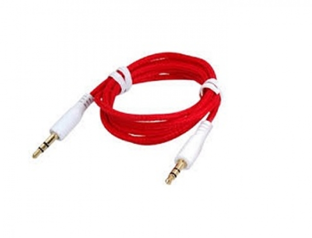 Cable 3,5mm a 3,5mm Reforzado 1m rojo NM-C66B ( 3488 )