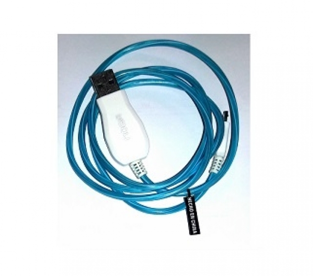 Cable USB a micro USB M 11 luminoso azul (4443)