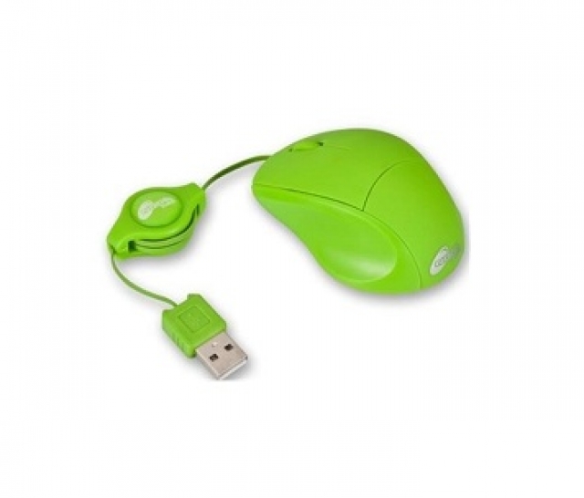 Mouse Óptico Retráctil USB Modelo NGM-418 verde (2040)