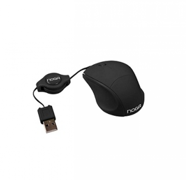 Mouse Óptico Retráctil USB Modelo NGM-418 Negro (2383)