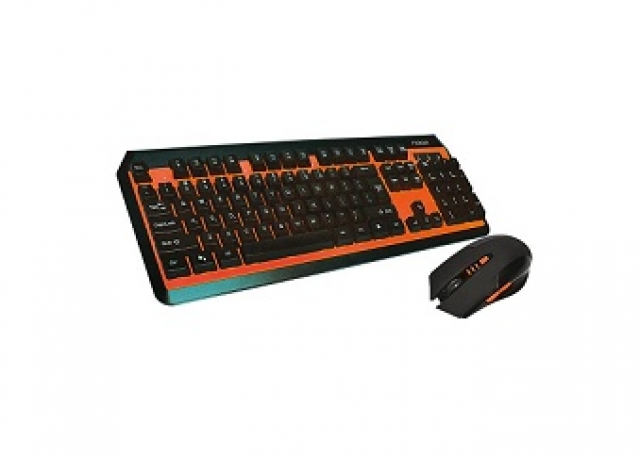Mouse + teclado NKB-40 naranja gamer inalambrico