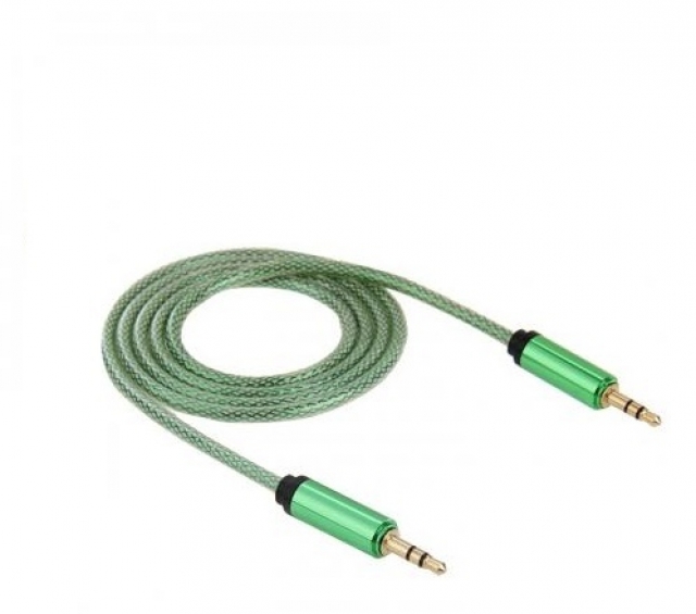 Cable Miniplug 3,5mm a 3,5mm Reforzado 1m verde NM-C66 ( 3487 )