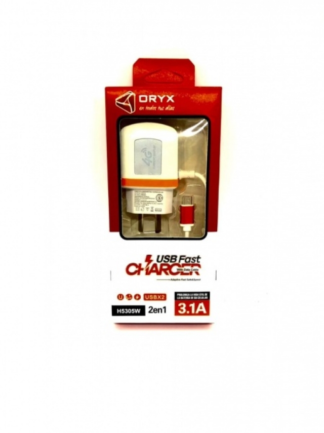 CARGADOR 220 MICRO USB 3.1A ORYX ( 6774 )