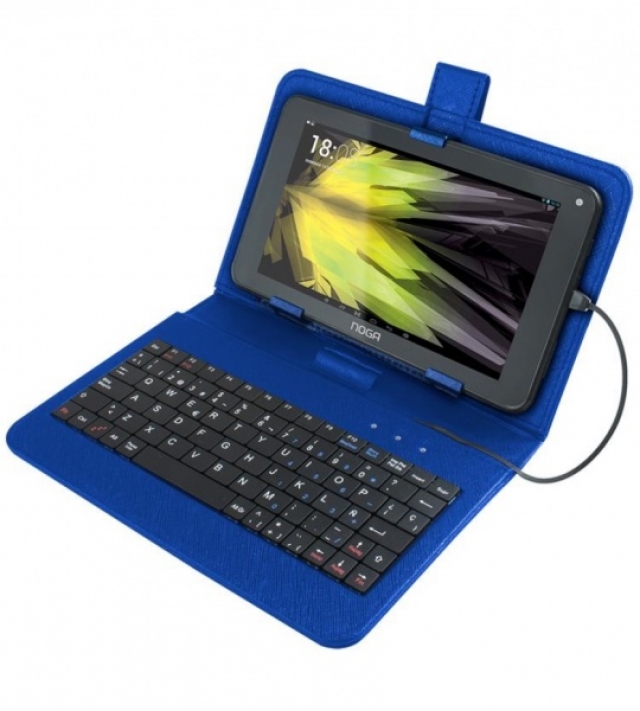 Funda con teclado para tablet 7 KB-9812 azul (4518)