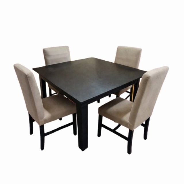 MESA CUADRADA DE 1.20X1..20MT + 4 SILLAS VESTIDA ( 5971 )