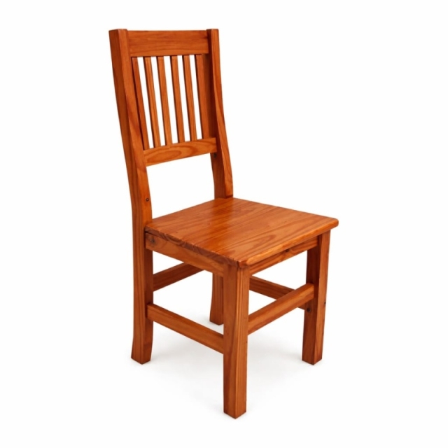 SILLA DE PINO HINDU COLOR CAOBA ( 7437 )