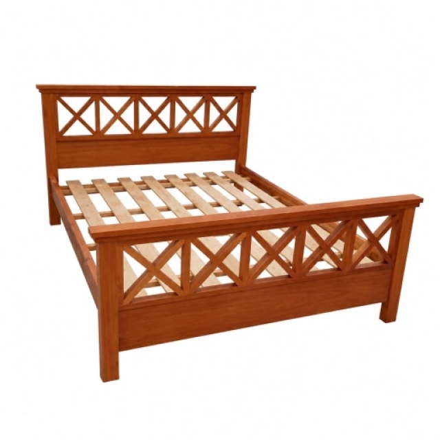  CAMA CRUZ 2 PLAZA  COLOR CAOBA ( 7380 )