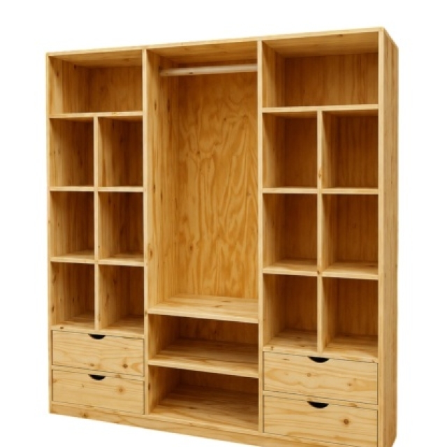 ROPERO VESTIDOR 1.80MT CON CAJONES ( 8329 )