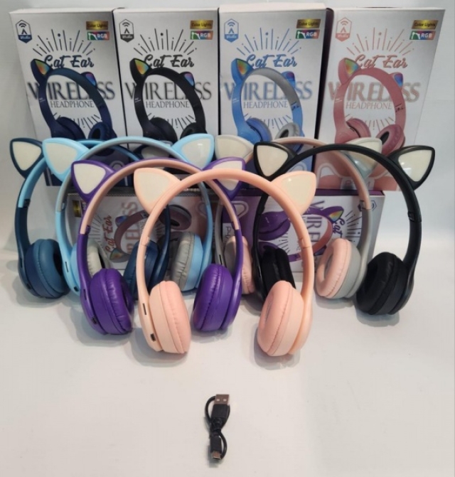 Auricular Bluetooth vincha orejas gatito P47 ( 6466 )