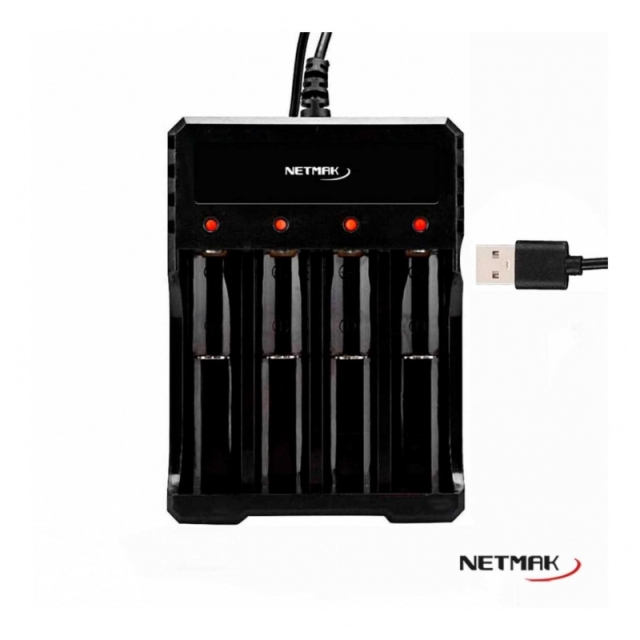 CARGADOR PILAS NETMAK NM-CH5 4 CANALES ( 7156 )