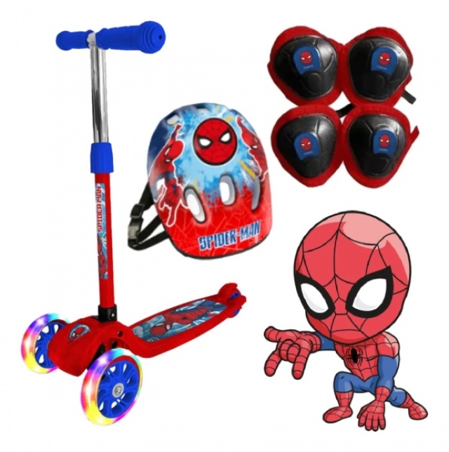 MONOPATIN SPIDERMAN + KIT DE PROTECCION ( 8031 )