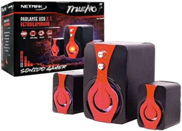 PARLANTES NETMAK NM-TRUENO RETROILUMINADO ( 7172 )