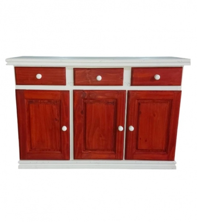 BAHIUT DE 1.20MT COLOR CAOBA Y BLANCO  ( 7361 )