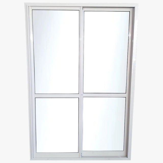 PUERTA VENTANA CORREDIZA  ALUMINIO SIMPLE VIDRIO ENTERO 1.50X2MT ( 8100 )