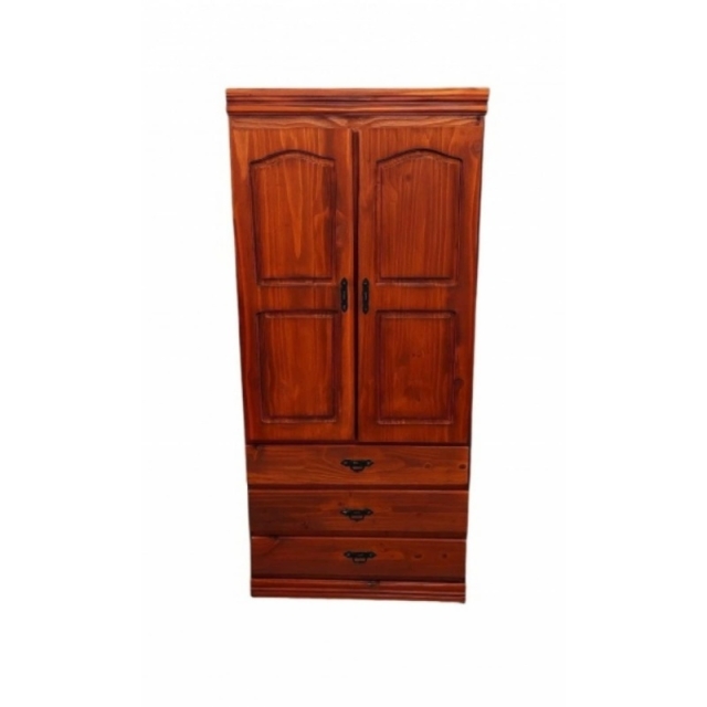 ROPERO DE PINO  MACIZO DE  0.80CM COLOR NOGAL ( 7529 )