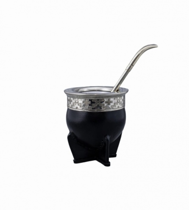 MATE REVESTIDO EN CUERO CON ACERO ( 8085 )