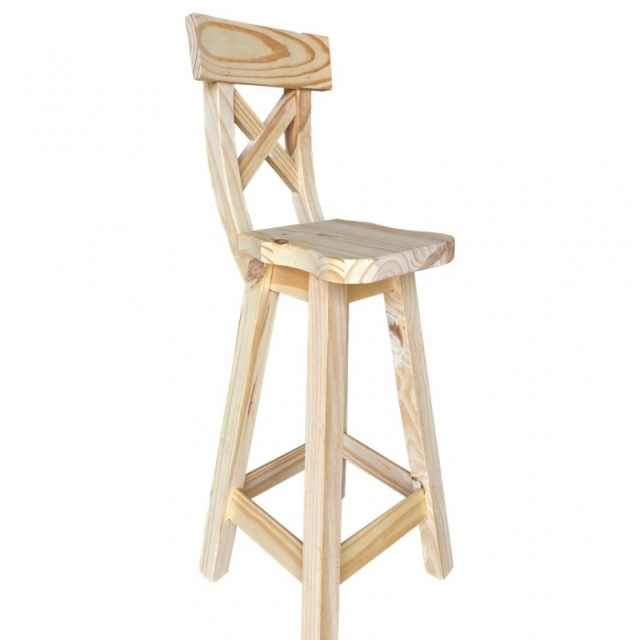 BANQUETA DE PINO CON RESPALDO ( 7366 )