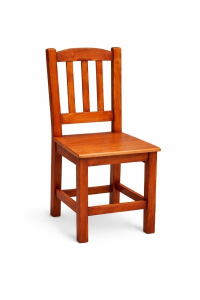     SILLA DE PINO COLOR CAOBA ( 7437 )