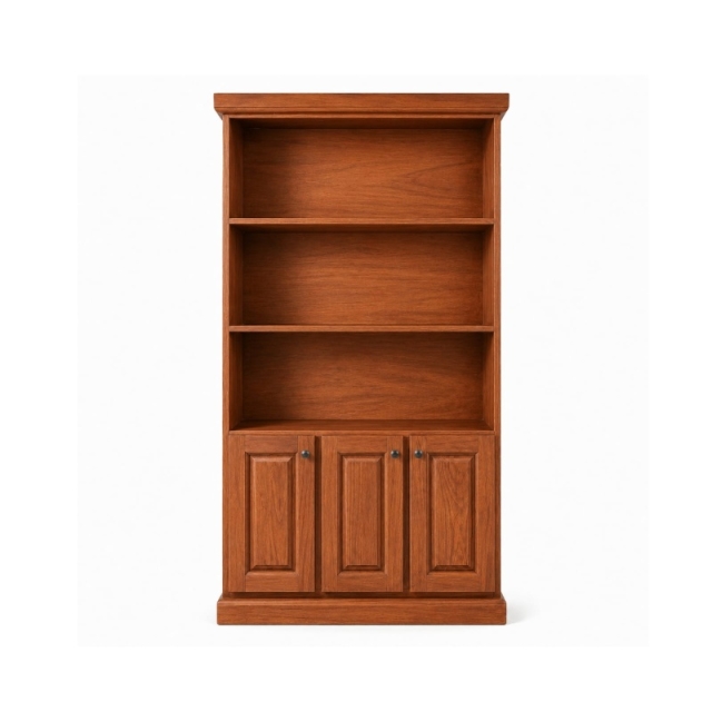 BIBLIOTECA CON PUERTA DE 1MT COLOR CAOBA  ( 8178 )