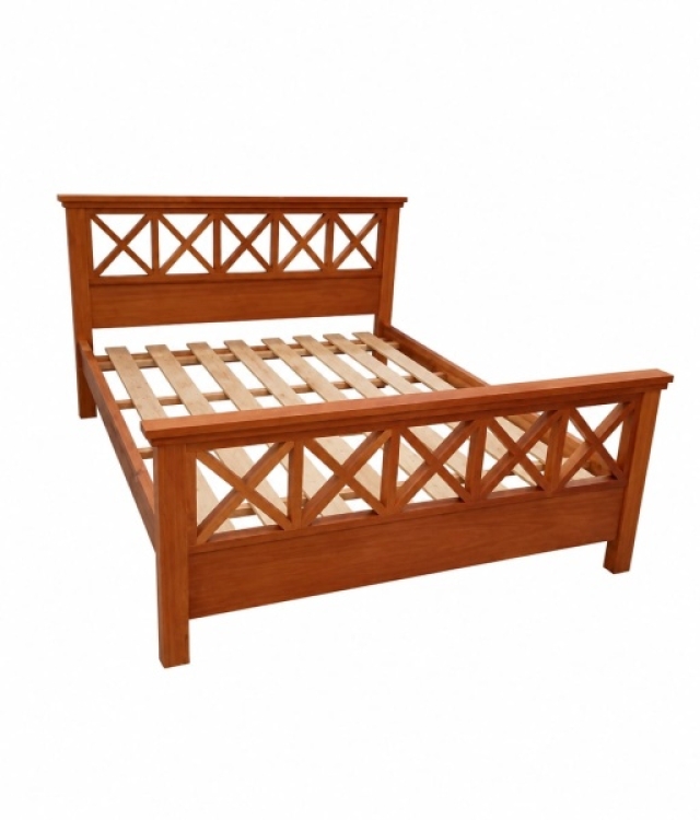  CAMA CRUZ 2 PLAZA  COLOR CAOBA ( 7380 )