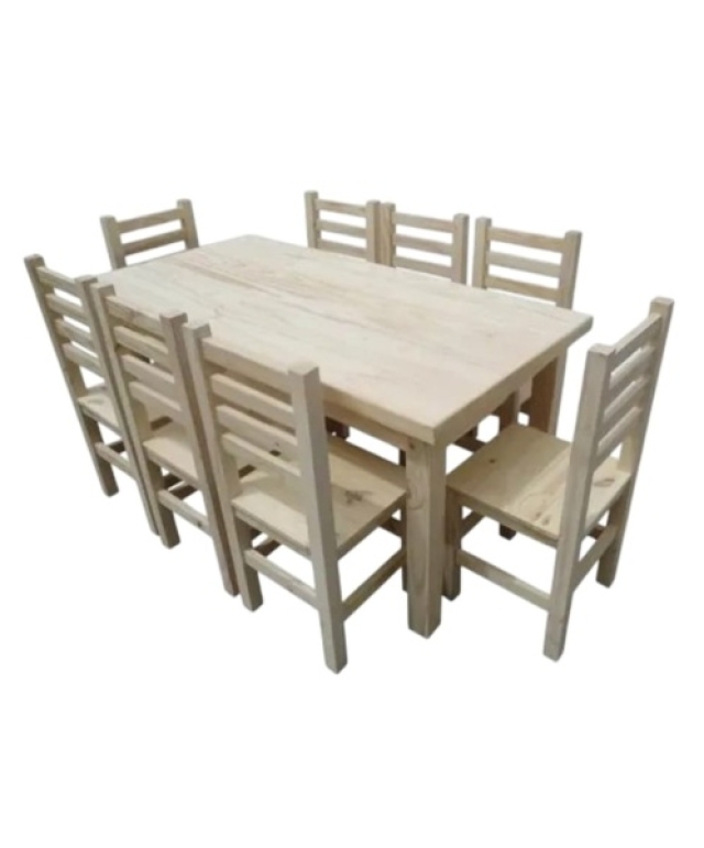 MESA DE PINO 1.80MT + 8 SILLAS ( 7345 )