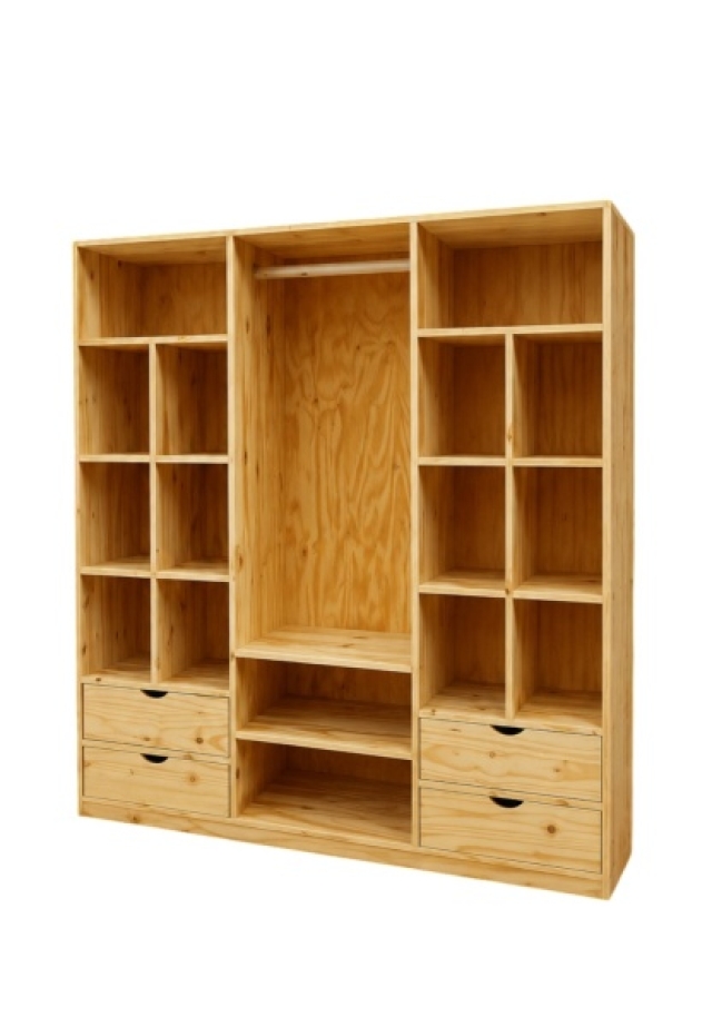 ROPERO VESTIDOR 1.80MT CON CAJONES ( 8329 )