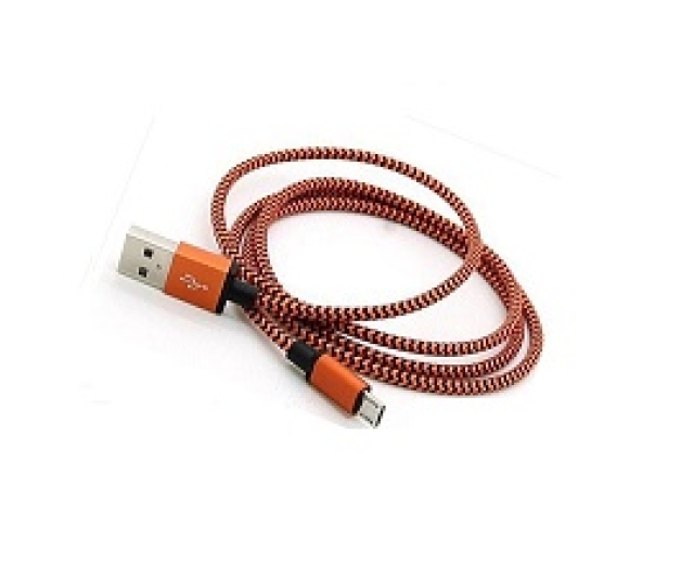 Cable USB V8 mallado naranja